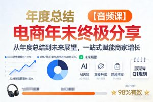 电商年未终极分享，从年度总结到未来展望，一站式赋能商家增长【音频课】-云途资源库