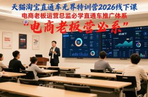 天猫淘宝直通车无界特训营2026线下课，电商老板运营总监必学直通车推广体系-云途资源库