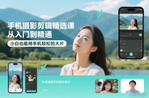 手机摄影剪辑精选课，从入门到精通，小白也能用手机轻松拍大片-云途资源库