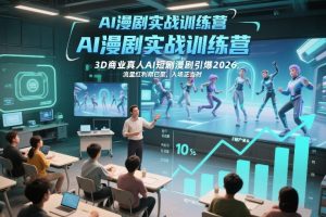 AI漫剧实战训练营，3D商业真人AI短剧漫剧引爆2026，流量红利期已至，入场正当时-云途资源库