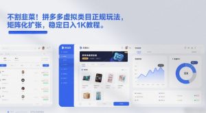 不割韭菜！拼多多虚拟类目正规玩法，矩阵化扩张，稳定日入1K教程【揭秘】-云途资源库