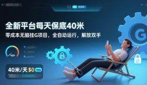 全新平台每天保底40米，零成本无脑挂G项目，全自动运行，解放双手【揭秘】-云途资源库