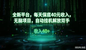 最新看广平台，每天保底30-4米，无脑项目，自动挂G解放双手【揭秘】-云途资源库