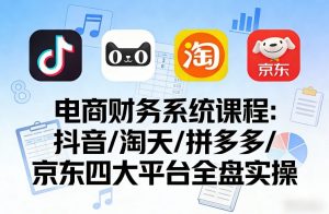 电商财务系统课程,覆盖抖音、淘天、拼多多、京东四大主流平台的全盘实操-云途资源库