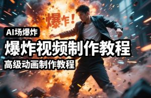 AI场景爆炸视频制作教程，利用人物实拍视频制作出高级的动画特效-云途资源库