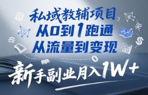 私域教辅项目，从0到1跑通，从流量到变现，新手副业月入1W+-云途资源库