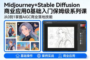 AIGC商业应用Midjourney+Stable Diffusion教程，0基础入门保姆级系列课-云途资源库