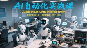 AI自动化实战课：20款智能机器人自动化您的业务任务，轻松节省时间，降低成本，提升利润-云途资源库