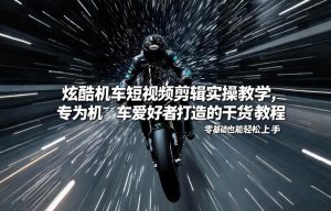 炫酷机车短视频剪辑实操教学,专为机车爱好者打造的干货教程,零基础也能轻松上手-云途资源库