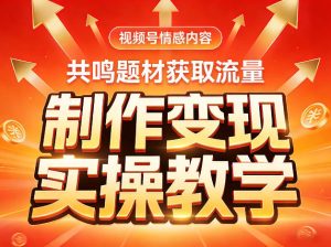 视频号情感内容，共鸣题材获取流量，制作变现实操教学-云途资源库