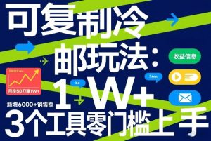 可复制冷邮件玩法:月投50刀賺1W+,新增6000+销售额,3个工具零门槛上手-云途资源库