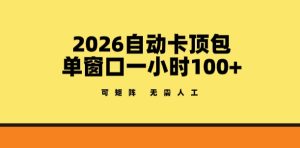 2026自动卡顶包玩法，单窗口一小时100+，可矩阵操作，无需人工【揭秘】-云途资源库