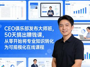 CEO俱乐部发布大师班，50天搞出賺钱课，从零开始将专业知识转化为可规模化在线课程-云途资源库