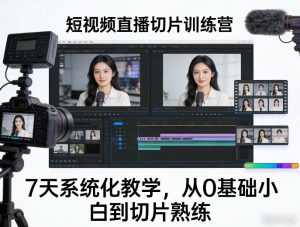 短视频直播切片训练营,7天系统化教学,从0基础小白到切片熟练-云途资源库