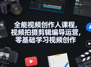 全能视频创作人课程，视频拍摄剪辑编导运营，零基础学习视频创作（更新2026年3月）-云途资源库