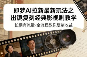 即梦AI拉新最新玩法之出镜复刻经典影视剧教学，长期有流量，全流程教你复制收益-云途资源库