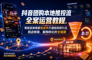 抖音团购本地推投流全案运营教程，帮助实体商家低成本打通短视频引流、到店核销、复购转化的全链路-云途资源库