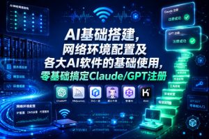 AI基础搭建，网络环境配置及各大AI软件的基础使用，零基础搞定Claude/GPT注册-云途资源库