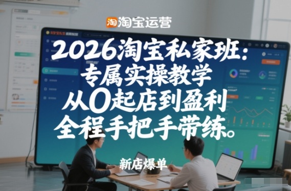 2026淘宝私家班：专属实操教学，从0起店到盈利，全程手把手带练-云途资源库